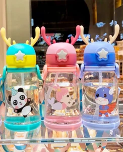 Cute Children's Cartoon Water Bottle With Strap - Picture 1 of 8
