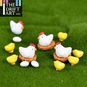 10 Stck. Henne Huhn Küken Ei Nest kleine Statue kleine Figur Harz Kunst Spielzeug Puppe - Bild 1 von 6