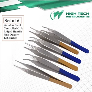 SET 6 VERSCHIEDENE ADSON GEWEBE BRAUNE VERBANDSPINZETTEN 4,75 ZOLL CHIRURGISCHE INSTRUMENTE - Bild 1 von 3