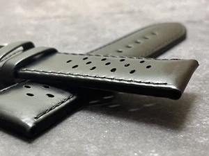 9 VENDUTI! Cinturino rally nero traforato pelle spessa 24mm ottima qualità e prezzo - Foto 1 di 7