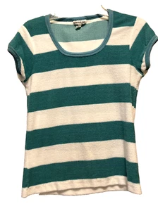 Vintage 1970's Thermo Jac Stripe Terrycloth Top U-Neck Retro Mod Hippie Sz. M - Picture 1 of 8