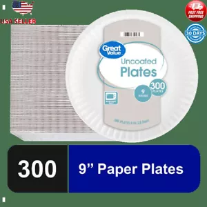 Microwave Safe Disposable Paper Plates 9in 300ct Strong Durable Leakproof New - Picture 1 of 6