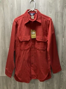Woolrich Chamois Flanellhemd VINTAGE 80er Neu mit Etikett Neu aus altem Lagerbestand rot Herren Medium USA Baumwolle - Bild 1 von 19