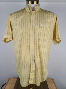 Bobby Jones Shirt Mens Large Button Down Yellow Plaid Windowpane Check EUC - Picture 1 of 11