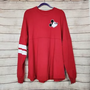 Disney Parks Authentic Mickey Mouse Spellout Spirit Jersey Red USA Made Size XL - Picture 1 of 15