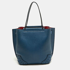 Tod's Blue Pebble Leather Wave Tote