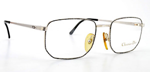 Okulary vintage CHRISTIAN DIOR 2654 72 męskie srebrne metalowe czworokąty z lat 80. + etui