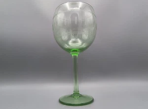 Large Wine Glass 20 oz. Light Green Kryptonite Etched - New Condition - Picture 1 of 9