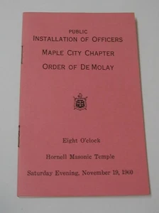 1960 Order DeMolay Hornell, NY Program Installation Officers Maple City Chapter - Picture 1 of 5