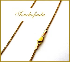 14K SOLID YELLOW GOLD DIAMOND CUT ROPE CHAIN  20 INCHES 1 MM THICK 3.1 GRAMS - Picture 1 of 2