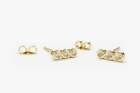 Diamant Ohrstecker Paar Ohrringe River 6 Brillanten Vs G-H 0,20Ct 14K 585Er Gold