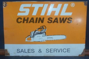 Stihl Chainsaws Sales and Service Vintage Tin Sign FREE TRACKED POSTAGE - Picture 1 of 4