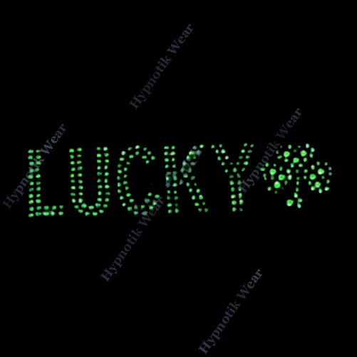 Rhinestone Transfer " Lucky Shamrock "  Iron On, Hotfix, St. Patricks Day, Cute - Изображение 1 из 1