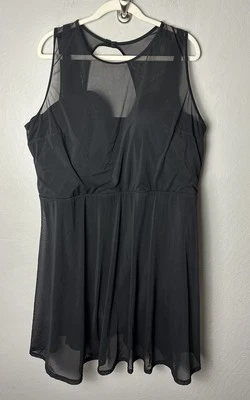 Vestido Traje de Baño TORRID Negro Malla Peplum Una Pieza Talla 5X D/DD Cobertura Media Nuevo con Etiquetas Foto 1 de 4