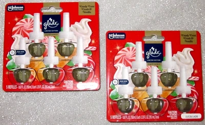 10 GLADE CANDY CANE CRUSH & VANILLA OIL REFILLS LIMITED EDITION  2 PKS OF 5 NEW - Image 1 of 4