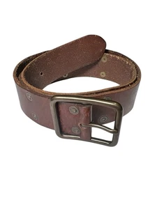 Polo Ralph Lauren Herren Gürtel Braun Flach Kupfer Nieten Gr. 36 Robust Klassisch - Bild 1 von 7