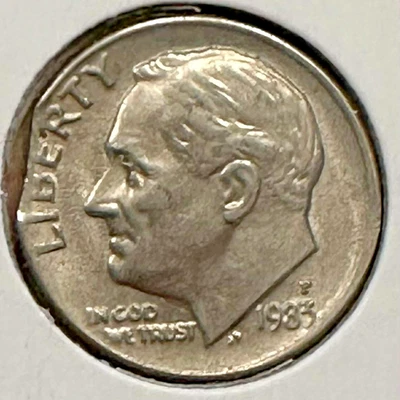 1983 P Roosevelt Dime- clipped -US Mint Error Coin - Image 1 of 4