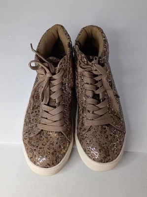 Zapatilla deportiva Hey Girl By Corky's de caña alta para mujer talla 8 cremallera lateral con cordones estampado animal Foto 1 de 4