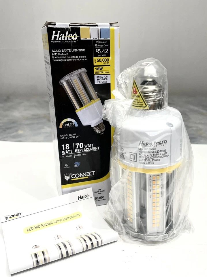HALCO ProLED 82362 HID18-CS-E26-LED 18 vatios LED mazorca de maíz sintonizable blanco E26 NUEVO Foto 1 de 4