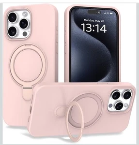 iPhone 15 Pro Max Case with Magnetic Invisible Stand - MagSafe Compatible Pink - Picture 1 of 12