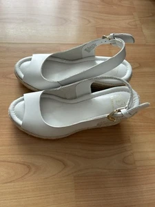 Ladies, White, High Heeled, Wedge Sandals from Dune London. - Picture 1 of 5