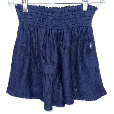 NEW Aerie Smocked Waist Navy Blue Flowy Shorts Size XS - Image 1 of 4