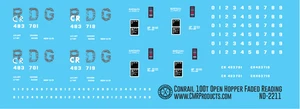 HO Scale - Conrail 100t Open Hopper Faded RDG Logo Decals - Picture 1 of 2