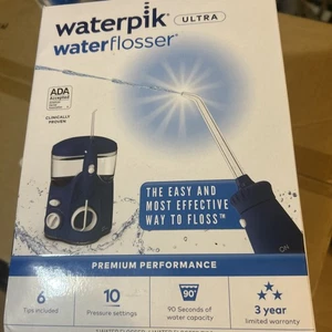 Waterpik Ultra Arbeitsplatte Zahnseide/Munddusche, 6 Aufsätze, WP-113, blau - Bild 1 von 1