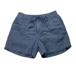 John Varvatos Benson Linen Blend Shorts Mens Sz 32 Blue Elastic Waist Drawstring - Picture 1 of 11
