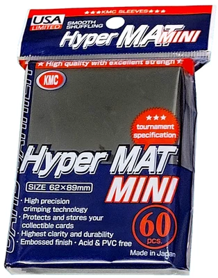 60 KMC Hyper Mat Negro Pequeñas Tarjetas Barrera Mangas Cubierta Protector Mini Mate Nuevo Foto 1 de 2