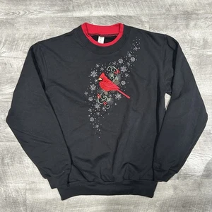 Morgensonne Sweatshirt Kardinal Damen klein Oma Kern Weihnachten Urlaub Glitzer - Bild 1 von 14