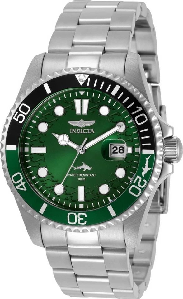 Invicta Pro Diver Sapphire Crystal Green Dial 30808 Quartz 100M Herrenuhr - Bild 1 von 1