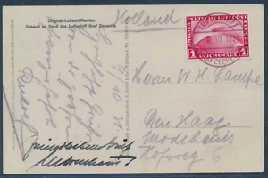 Zeppelin Schweizfahrt 1931 Kurzfahrt Bordpost Passagier Holland (S23587) - Bild 1 von 2