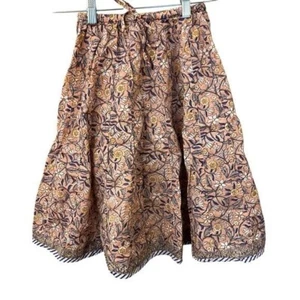 anokhi koki girls skirt floral pink background size 4 5 years cotton a line - Picture 1 of 14