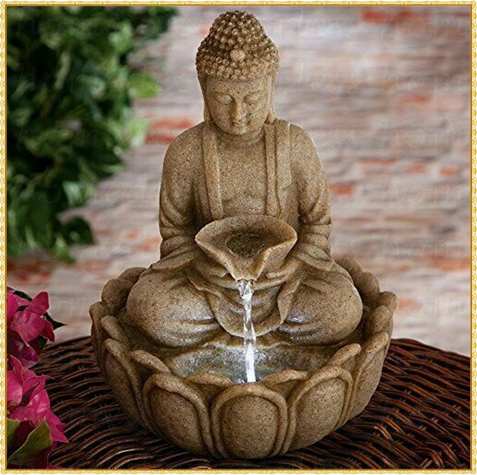 雕刻石材外观宁静冥想佛园雕像水喷泉装饰 — 第 1/4 张图片