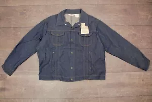 Vintage Herren 1970er Jahre Neu aus altem Lagerbestand Schlüssel starr Denim Jacke Gr. 52 2XL 70er Jeansjacke - Bild 1 von 10