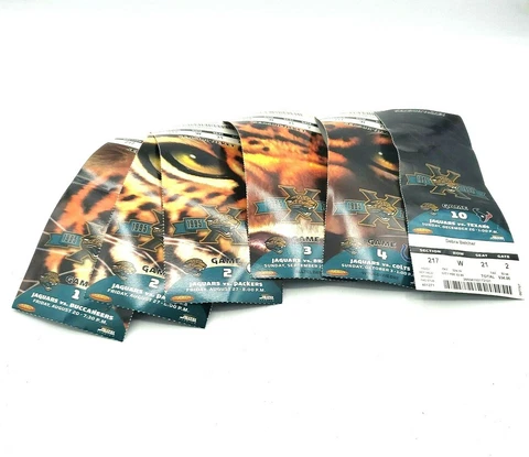 NFL 2004 Jacksonville Jaguars Tickets 1,2,2,3,4,10 Lot Cover