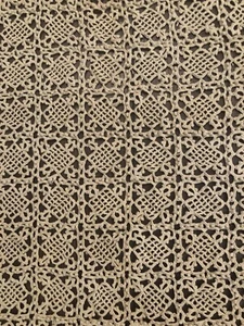 Vintage Handmade Crochet Beige Tan Lace Rectangle Large Tablecloth 56" x 82" - Picture 1 of 14