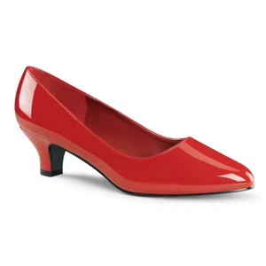 Comfortable Large Size Women Heels Classic Red Pumps - Picture 1 of 13