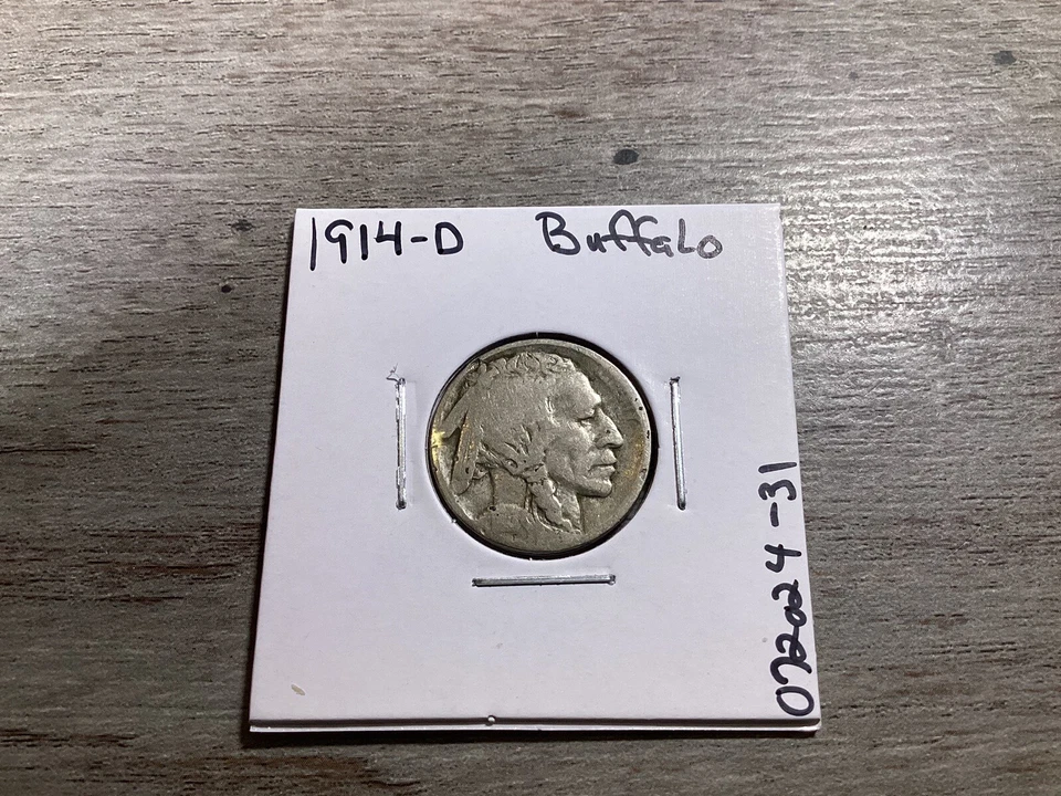 1914 D Buffalo Nickel Key Date and Mint Mark from Denver Mint 072024 31dt - Image 1 of 4