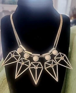 Rebecca Minkoff 2 Strand Chain 5 Slides Blades Shields Arrows Rhinestones 16 In - Picture 1 of 5