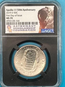2019-D Apollo 11 50th Anniv. 50C NGC MS70 First Day of Issue - TOP POP - Picture 1 of 4
