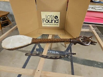 35'' Gusle Vintage Ethnic Hand Carved Wood Instrument *Missing String* **READ** - Image 1 of 4