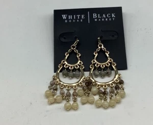 Ohrringe White House Schwarzmarkt Gold/Creme Neu mit Etikett - Bild 1 von 2