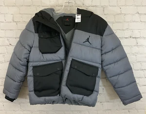 Air Jordan Youth Outerwear Hooded Jacket Grey Black Small 8-10Yrs - Picture 1 of 16