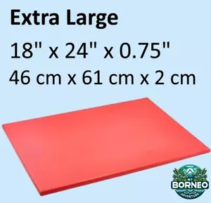 High Density Chopping Cutting Board | X Large 18"x 24"x 0.75" | Red HDPE - Picture 1 of 3