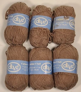 di.ve' Cotton Club Yarn 60% Cotton 40% Acrylic Made in Italy (Lot of 6) New - Picture 1 of 8