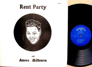 BLUES/BOOGIE PIANO LP: AMOS MILBURN Rent Party ALADDIN (+2 tracks by Lynn Hope) - Picture 1 of 2