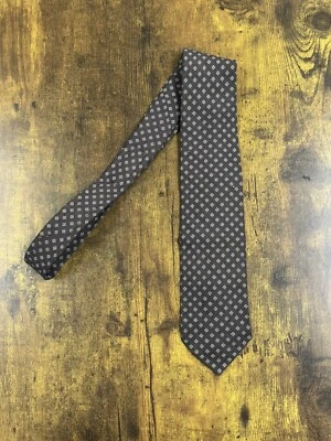 Corbata Brooks Brothers marrón con diseño de diamante beige 100 % seda para hombre 58" Foto 1 de 4