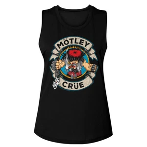 Motley Crue Full Color Alister Fiend Women's Muscle Tank Shirt Heavy Metal Music - Picture 1 of 3